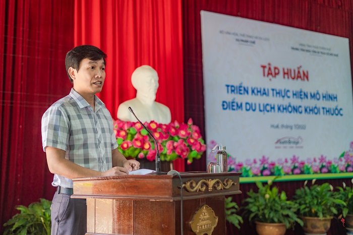 Ông Lê Thanh Liêm - Vụ trưởng Vụ pháp chế, Bộ Văn hóa, Thể thao và Du lịch phát biểu khai mạc